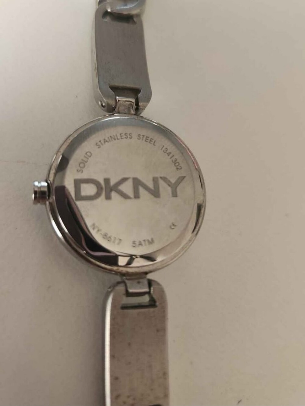DKNY Silver Tone Women's Crystal Accent Bracelet Watch with Mother-of-Pearl Dial - Picture 7 of 8
